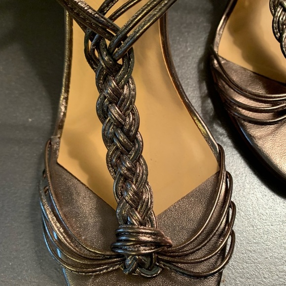 Anne Klein Braid front metallic Sandals 🔴 - Picture 2 of 7